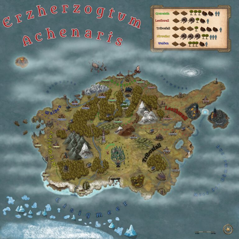 Karte der Insel Achenaris